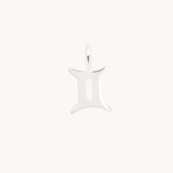 Gemini Jewellery - Gemini Zodiac Charm 9k White Gold - Welding Charm - Astrid & Miyu