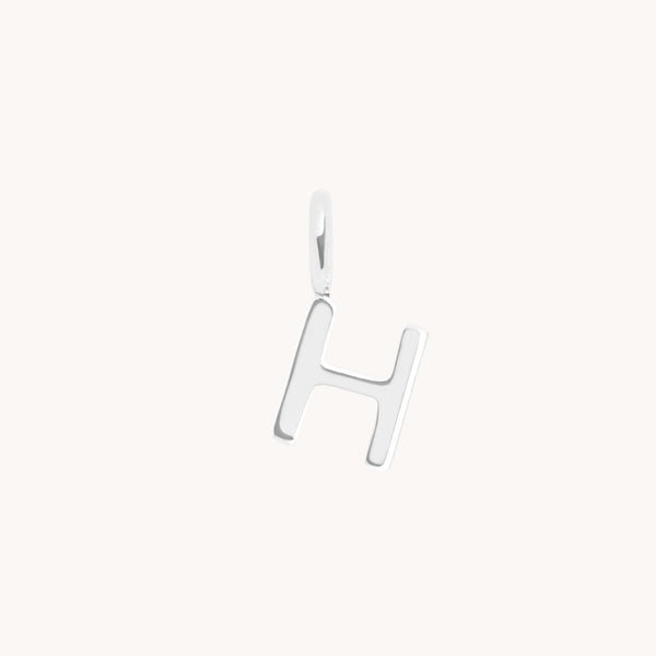 Initial Charms - H Initial Charm 9k White Gold - Welding Charm - Astrid & Miyu