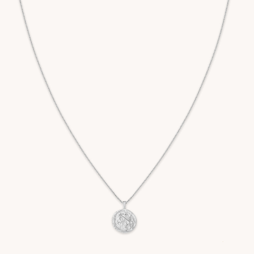 Libra Zodiac Pendant Necklace in Silver