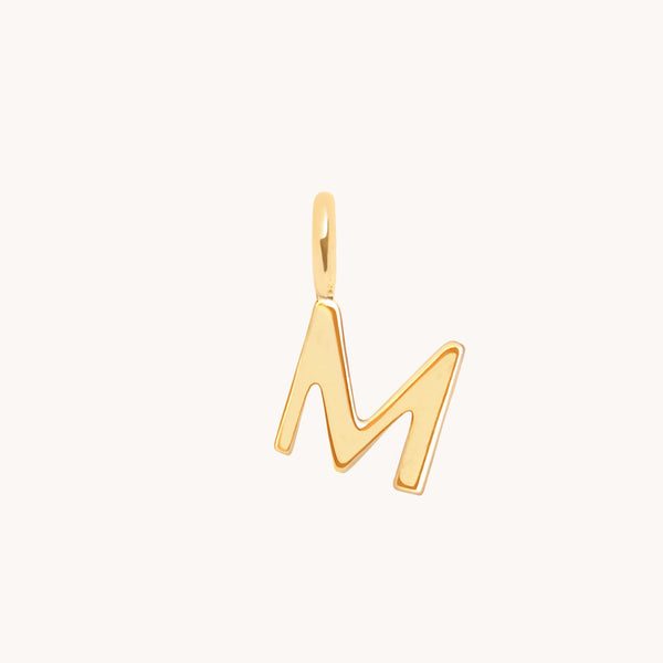 Initial Charms - M Initial Charm 9k Gold - Welding Charm - Astrid &amp; Miyu