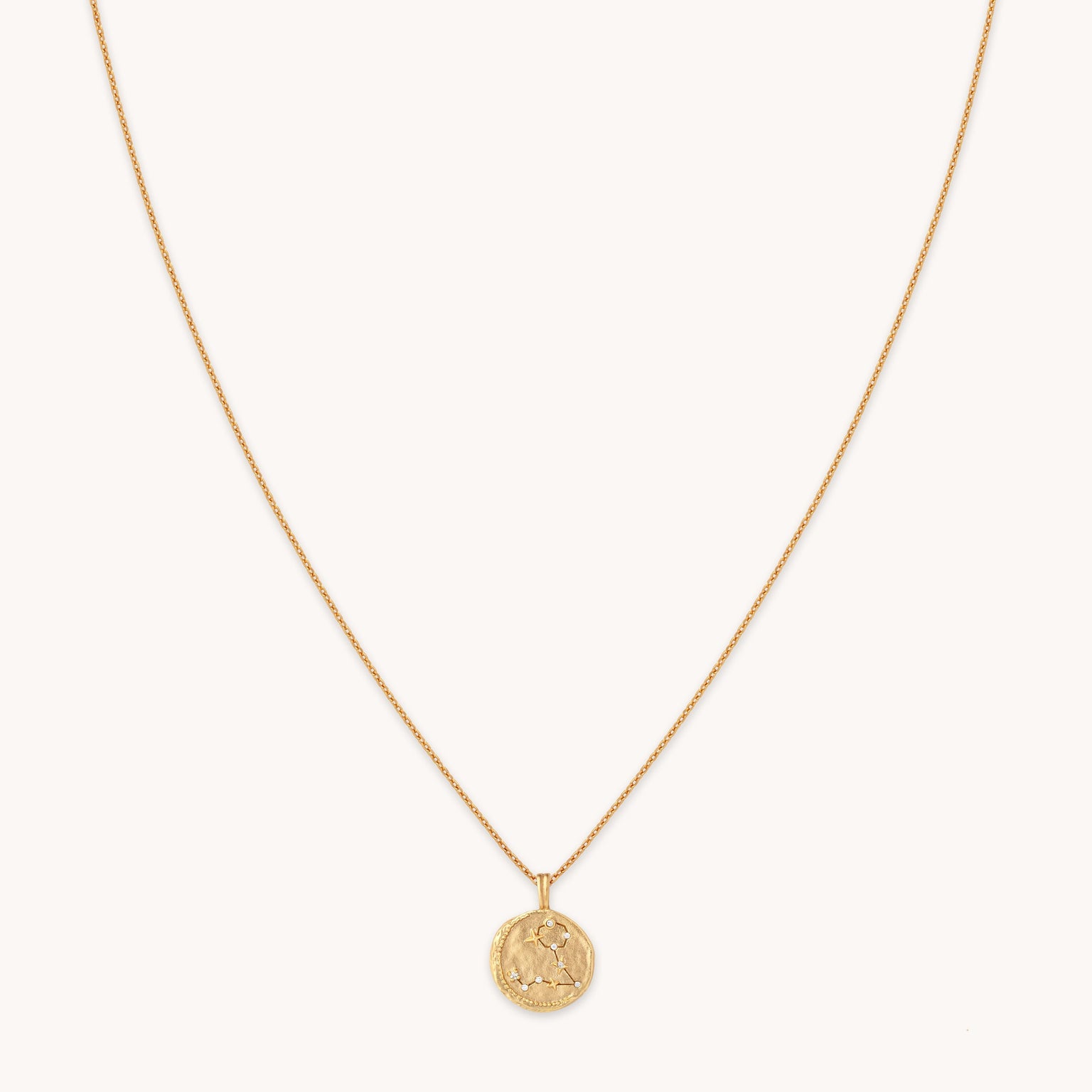 Pisces Zodiac Pendant Necklace in Gold