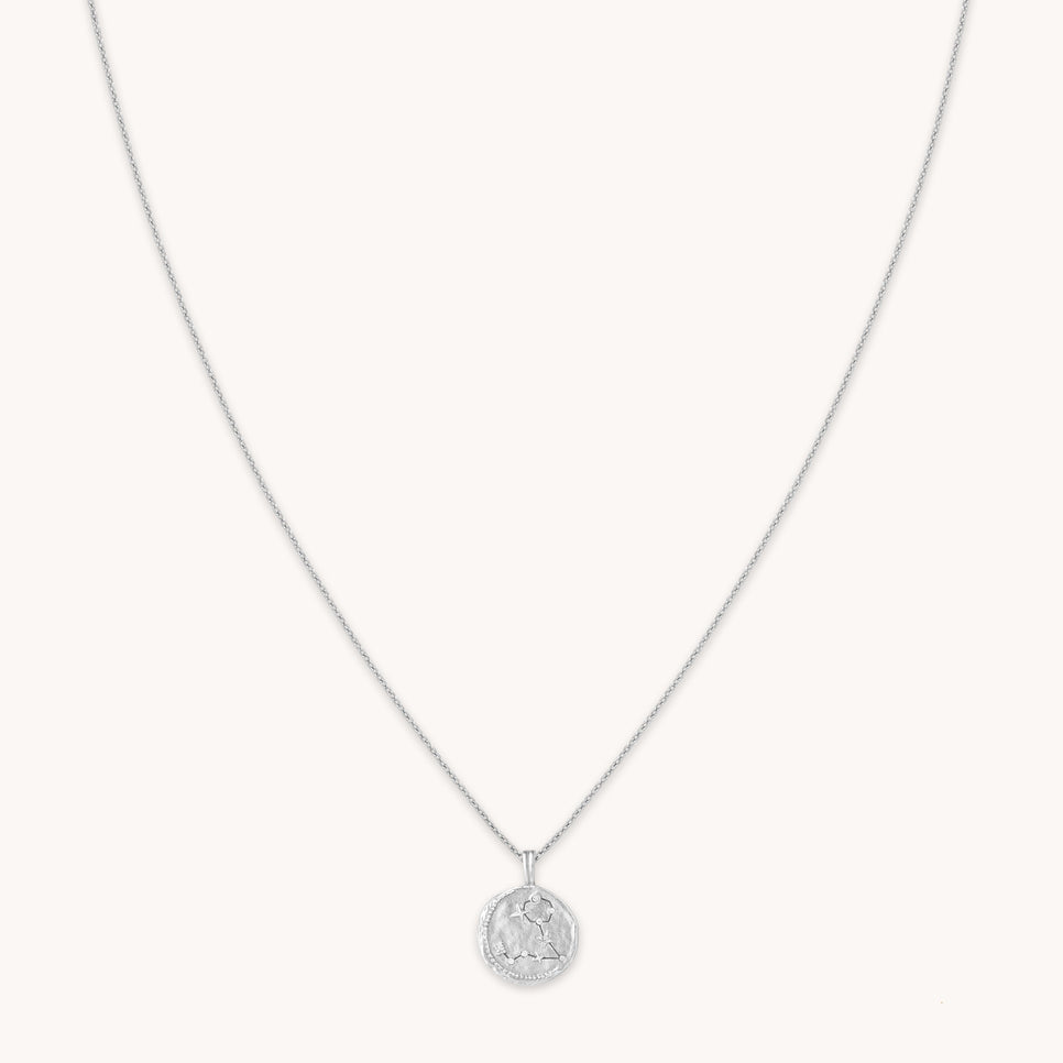 Pisces Zodiac Pendant Necklace in Silver