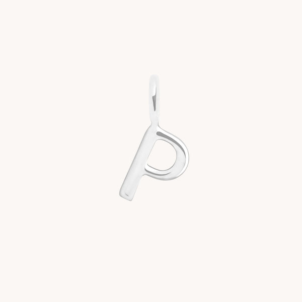 Initial Charms - P Initial Charm 9k White Gold - Welding Charm - Astrid & Miyu