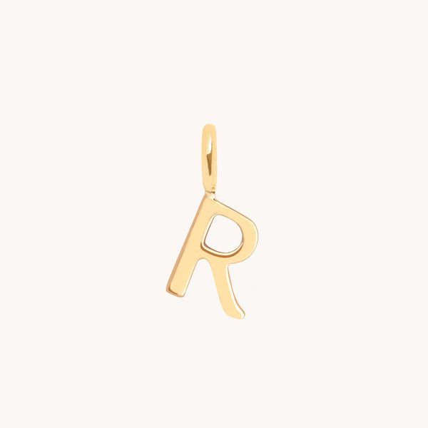 Initial Charms - R Initial Charm 9k Gold - Welding Charm - Astrid & Miyu