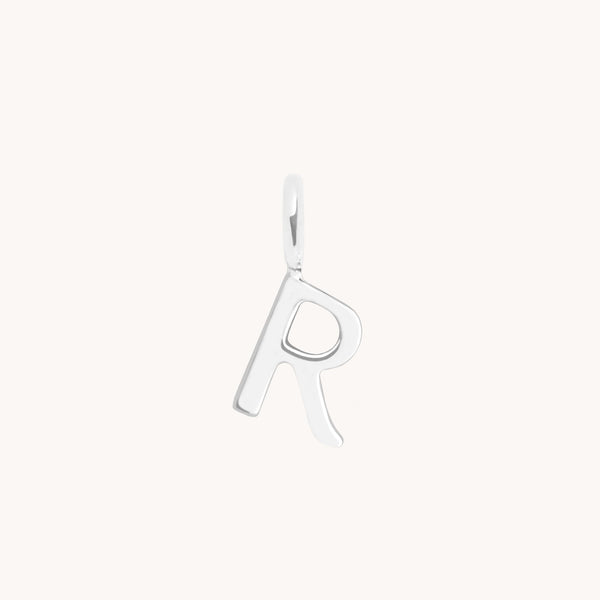 Initial Charms - R Initial Charm 9k White Gold - Welding Charm - Astrid & Miyu