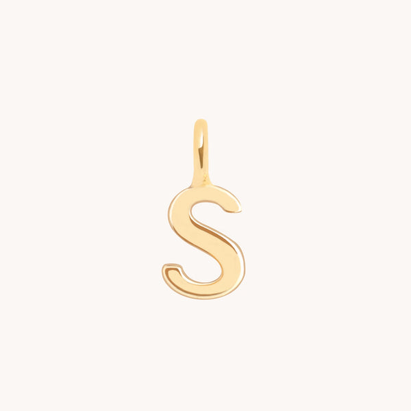 Initial Charms - S Initial Charm 9k Gold - Welding Charm - Astrid & Miyu