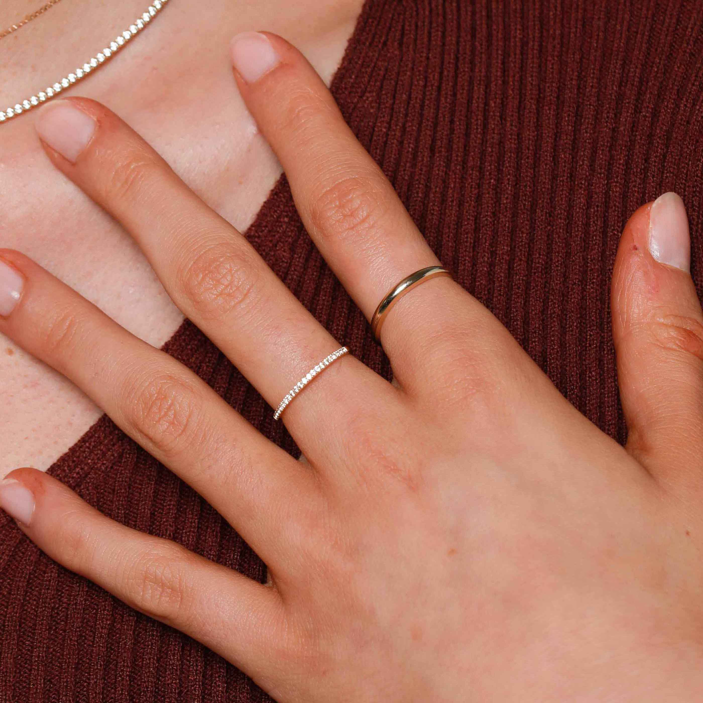 Band Rings - Dome Ring in Solid Gold - Band Ring - Astrid & Miyu