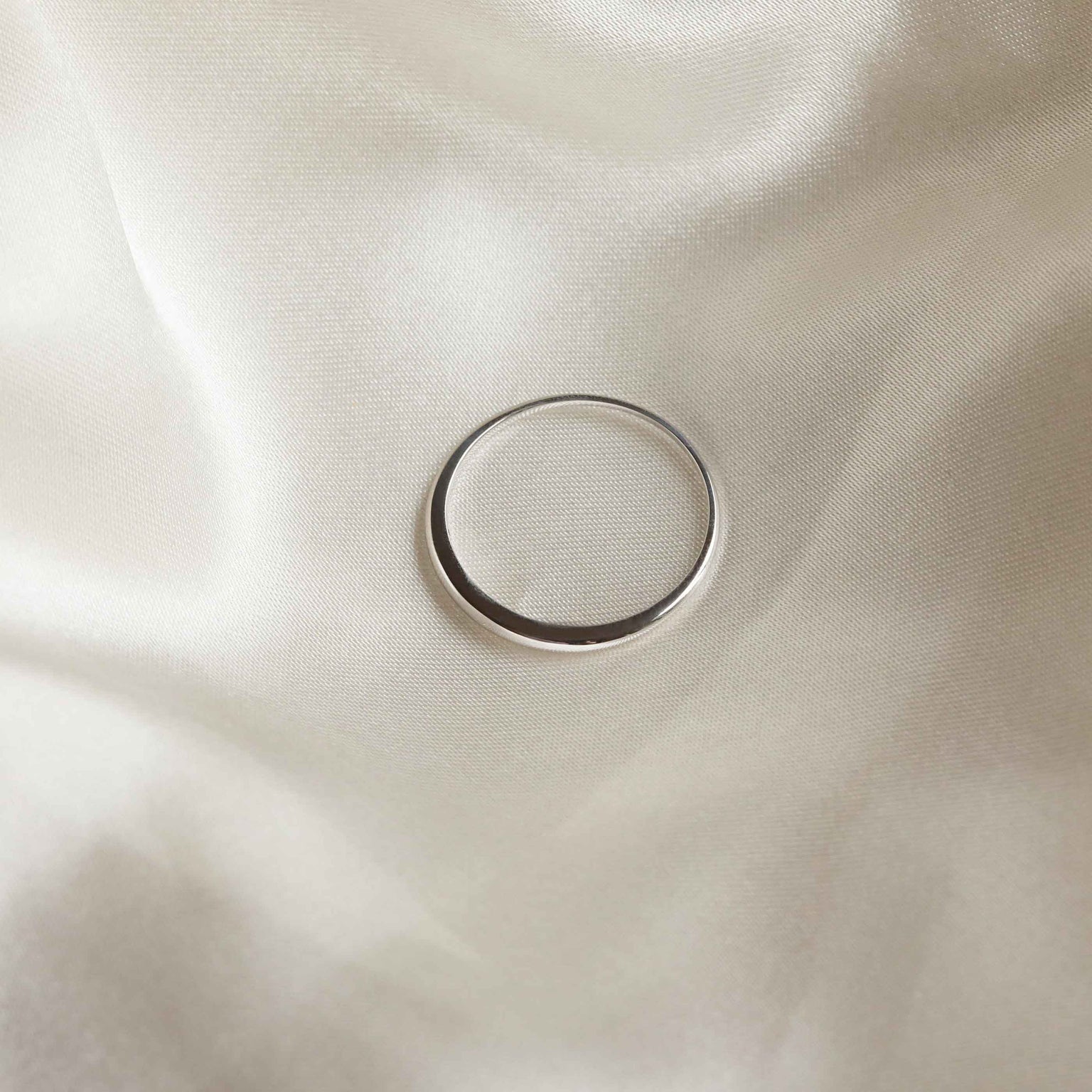 Band Rings - Dome Ring in Solid White Gold - Band Ring - Astrid &amp; Miyu