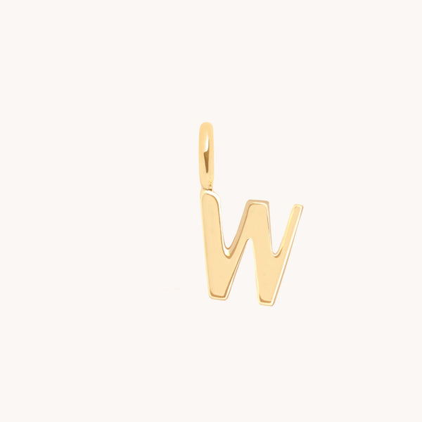 Initial Charms - W Initial Charm 9k Gold - Welding Charm - Astrid & Miyu