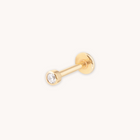April White Topaz - Topaz Gem Piercing Stud in Solid Gold - - Astrid &amp; Miyu